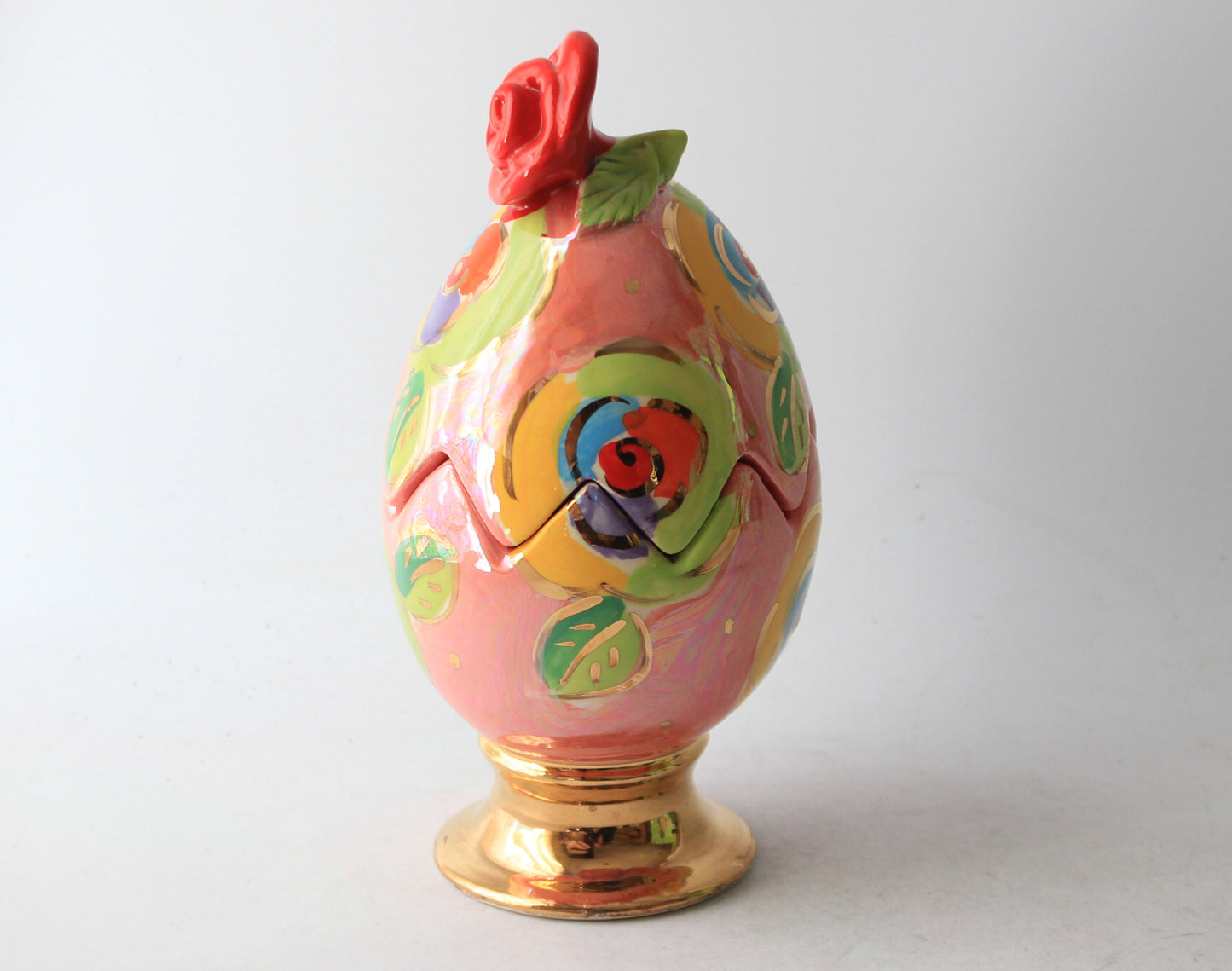 Rose Lidded Easter Egg Pink New Rose - MaryRoseYoung