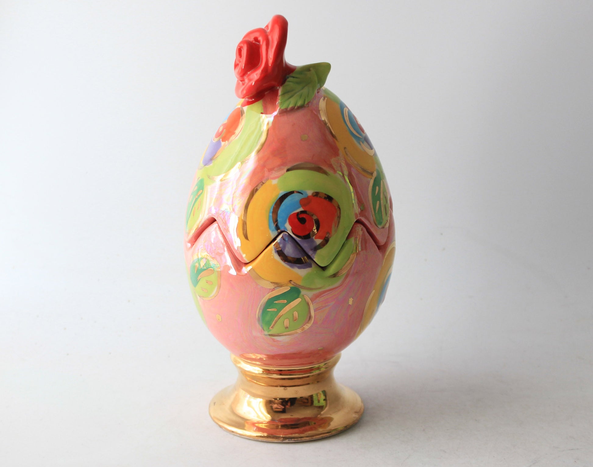 Rose Lidded Easter Egg Pink New Rose - MaryRoseYoung