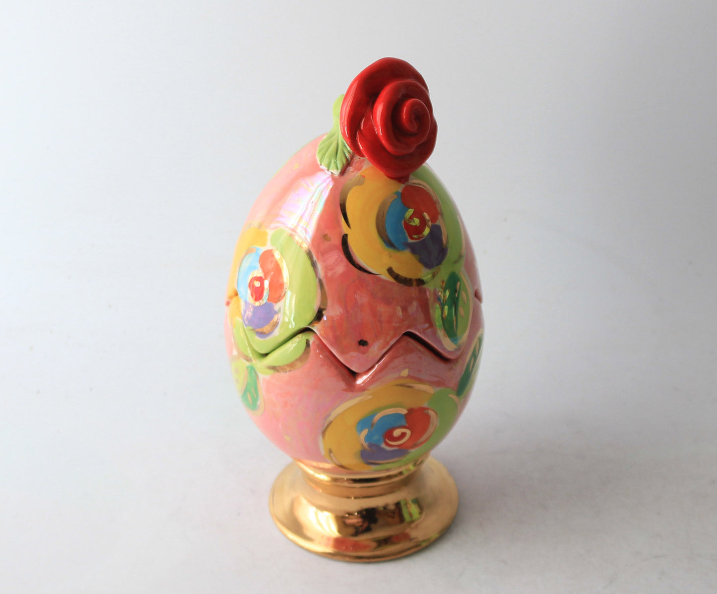 Rose Lidded Easter Egg Pink New Rose - MaryRoseYoung