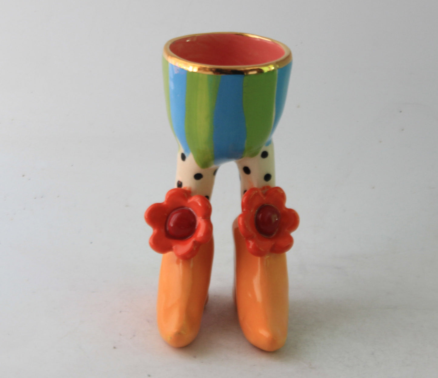 Egg Cup with Daisies Polka Dot Socks and Yellow Shoes
