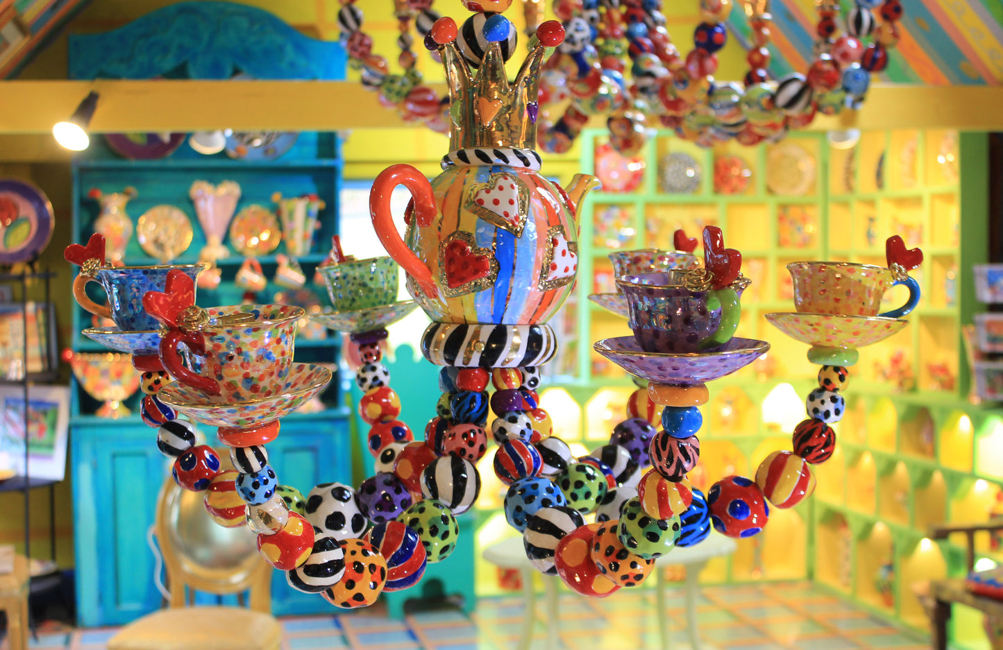 Six Armed Chandelier "Hearts"