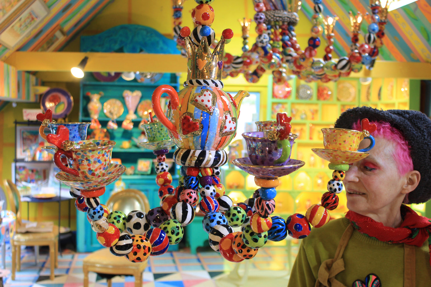 Six Armed Chandelier "Hearts"