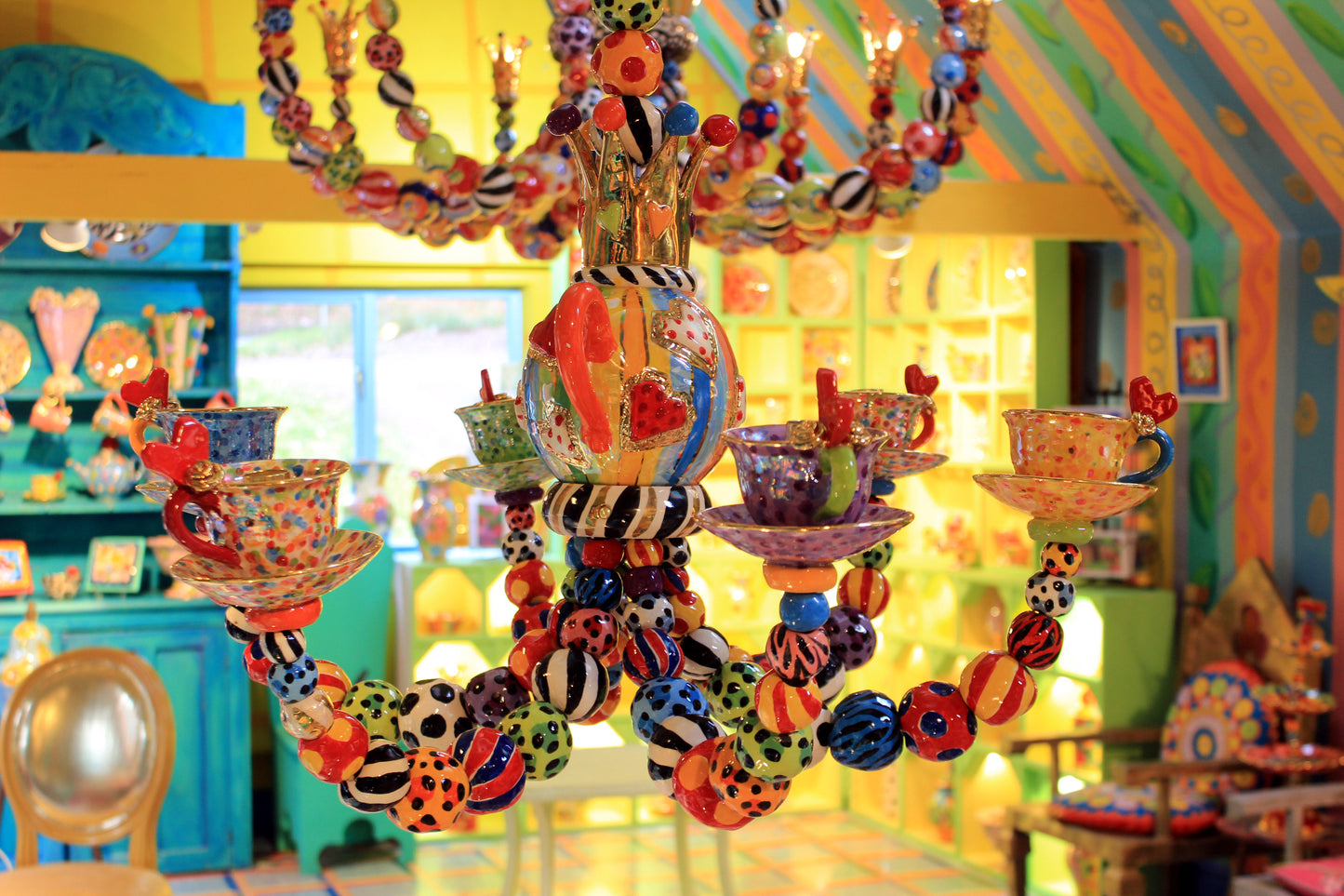 Six Armed Chandelier "Hearts"