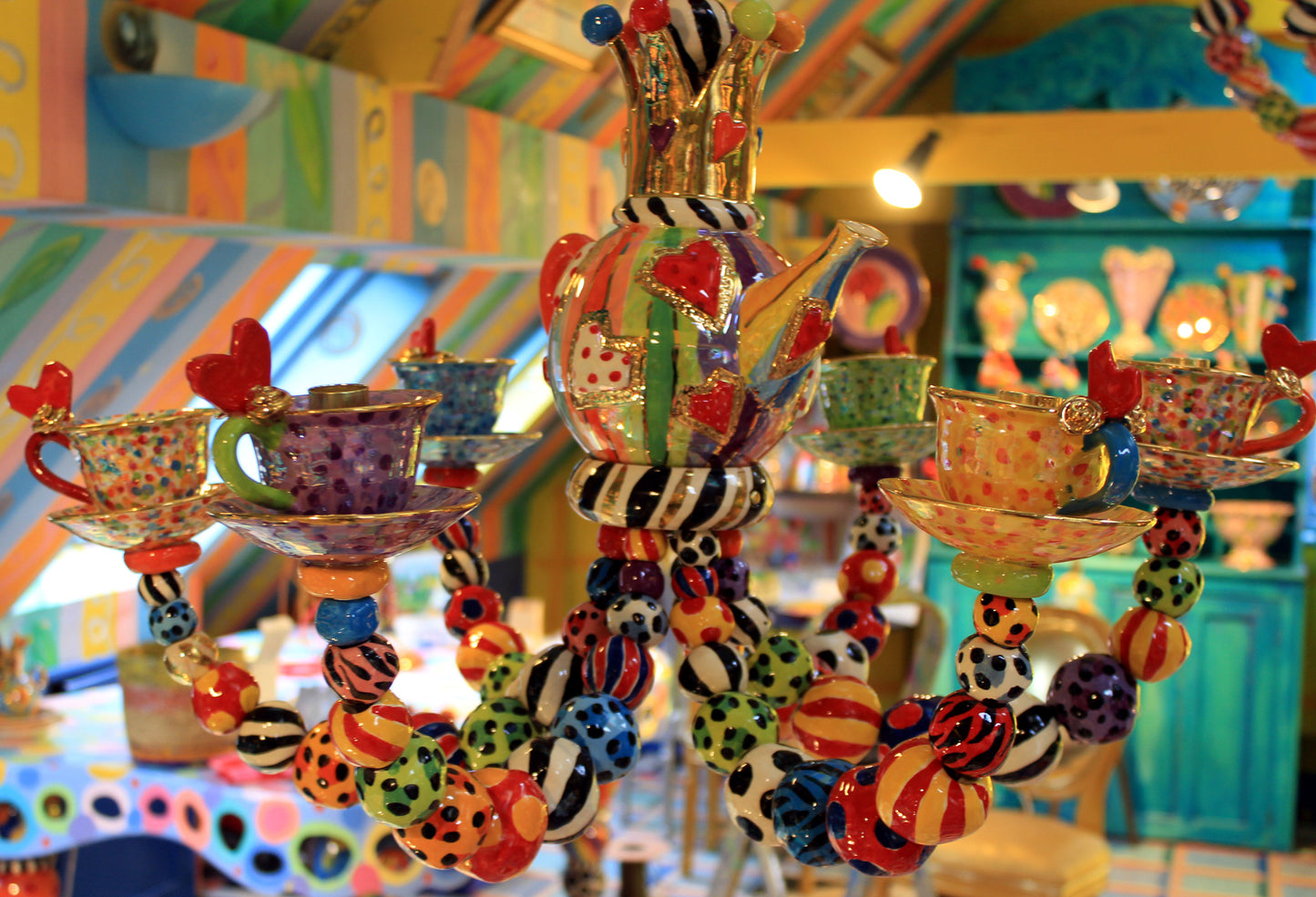Six Armed Chandelier "Hearts"