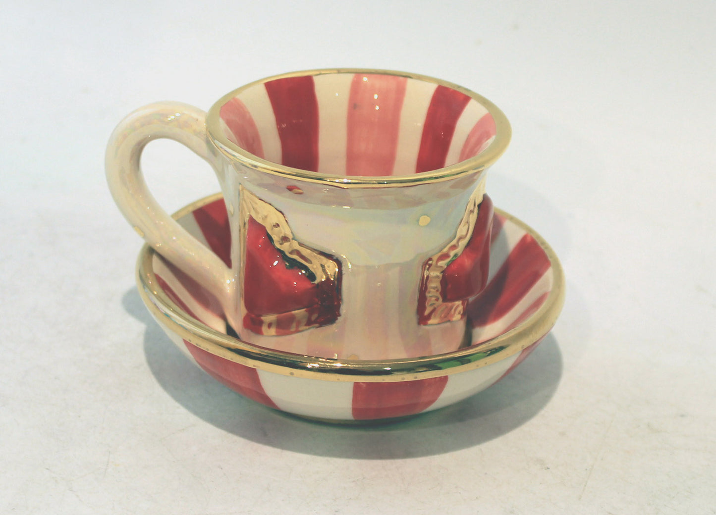 Heart Studded Demi Tasse and Saucer