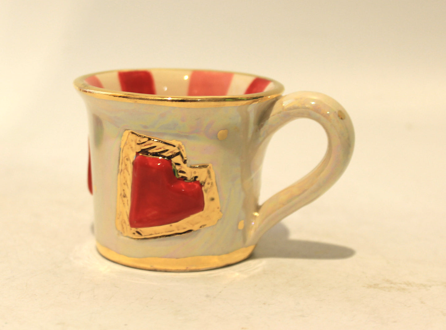 Heart Studded Demi Tasse and Saucer