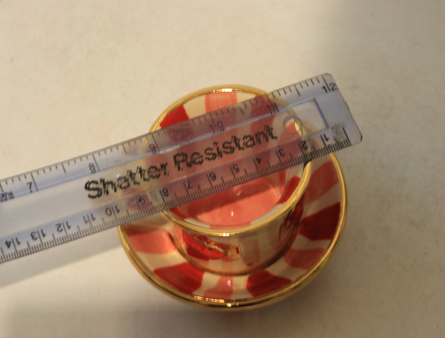 Heart Studded Demi Tasse and Saucer