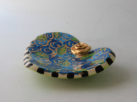 Heart Shaped Soap Dish Blue Rosebush