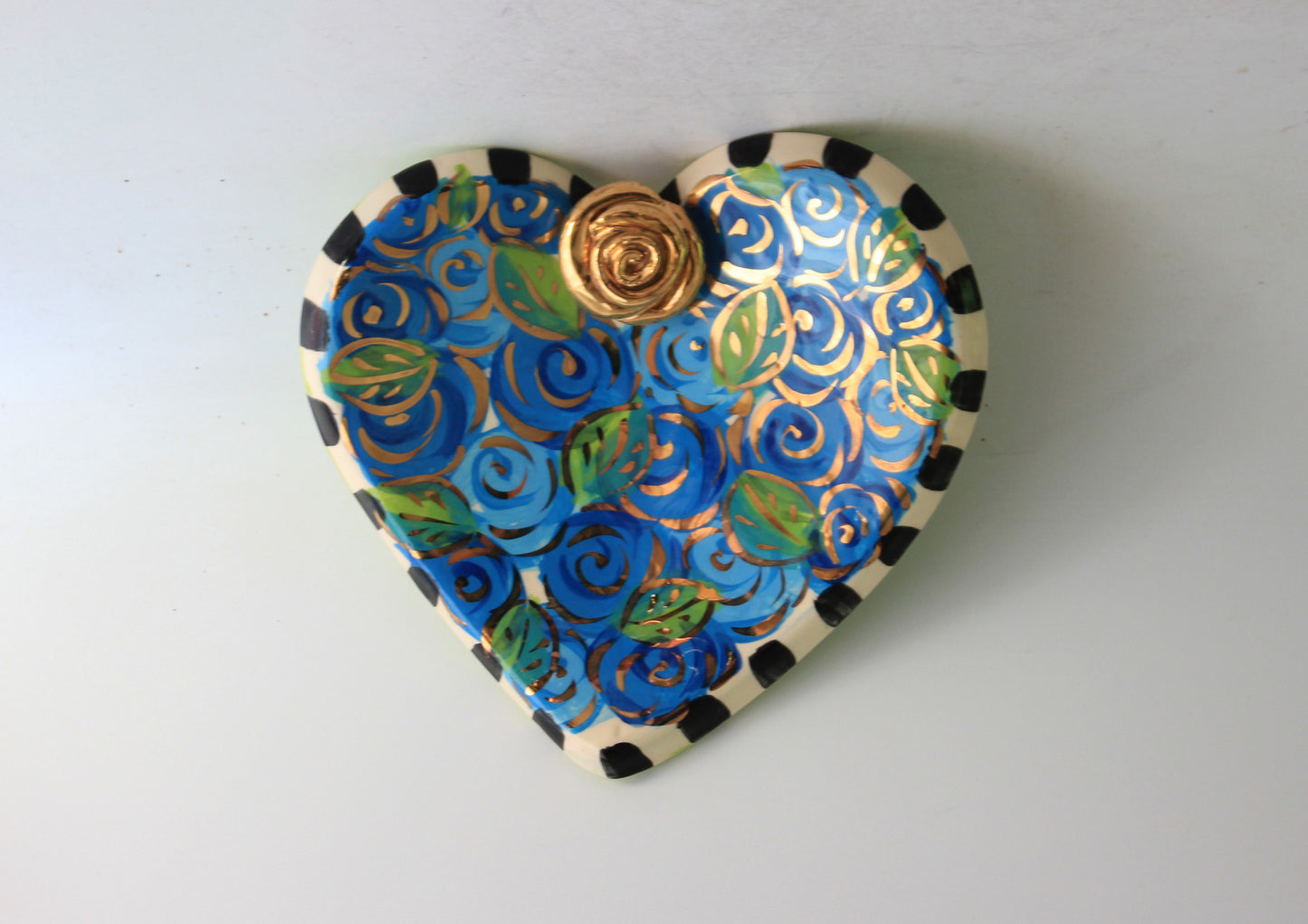 Heart Shaped Soap Dish Blue Rosebush