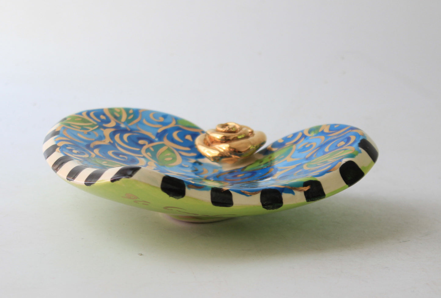 Heart Shaped Soap Dish Blue Rosebush