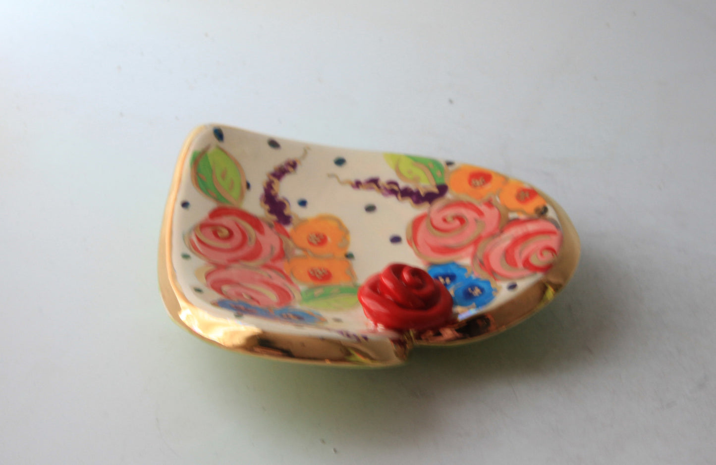 Heart Shaped Soap Dish in Vintage Floral