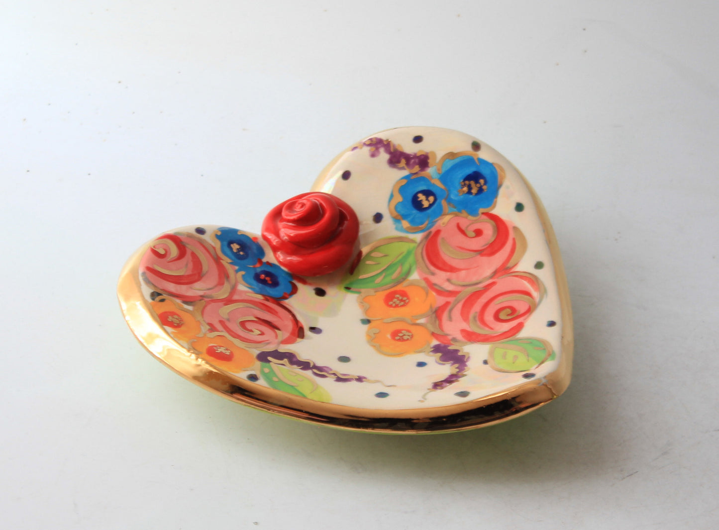 Heart Shaped Soap Dish in Vintage Floral