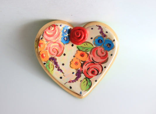 Heart Shaped Soap Dish in Vintage Floral