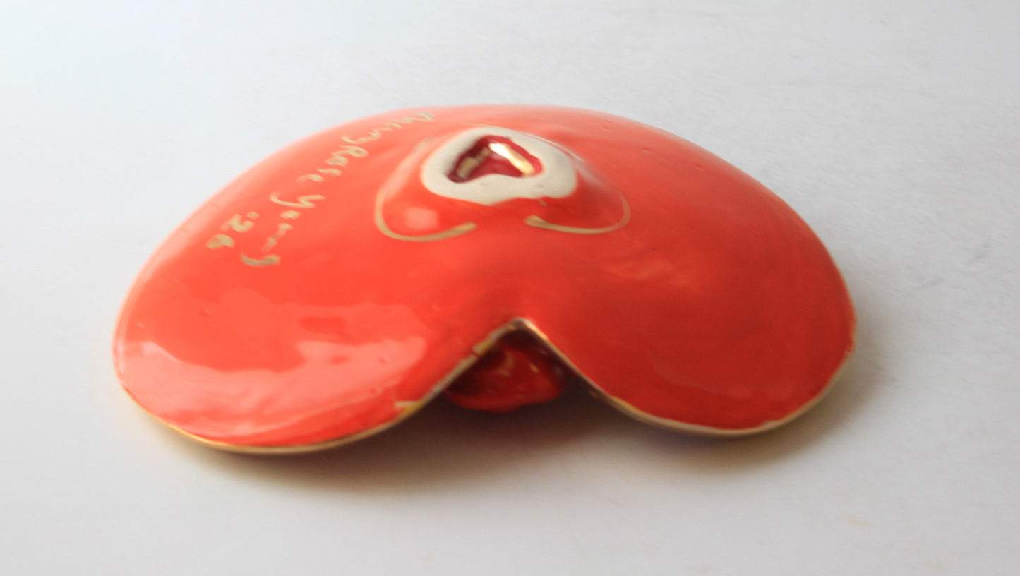 Heart Shaped Soap Dish Gold New Rose Yellow