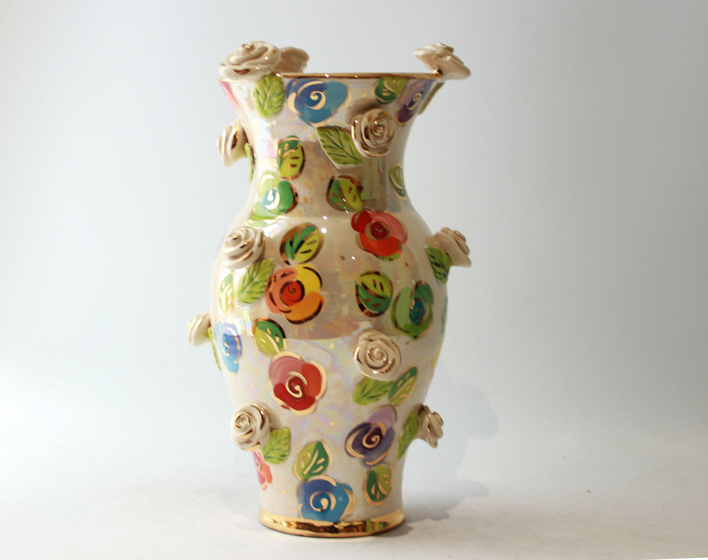 Large Rose Studded Vase Rosebud