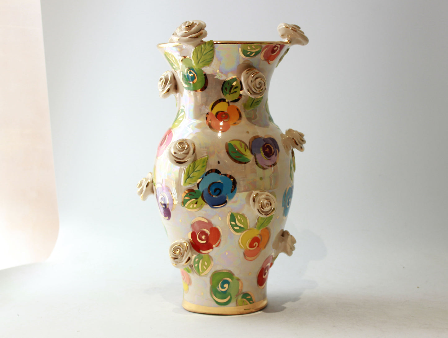 Large Rose Studded Vase Rosebud