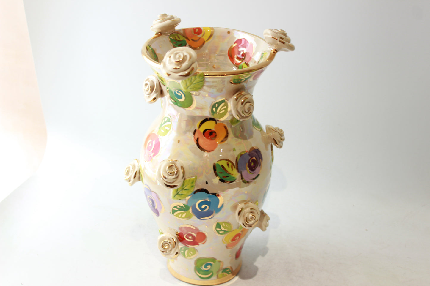 Large Rose Studded Vase Rosebud