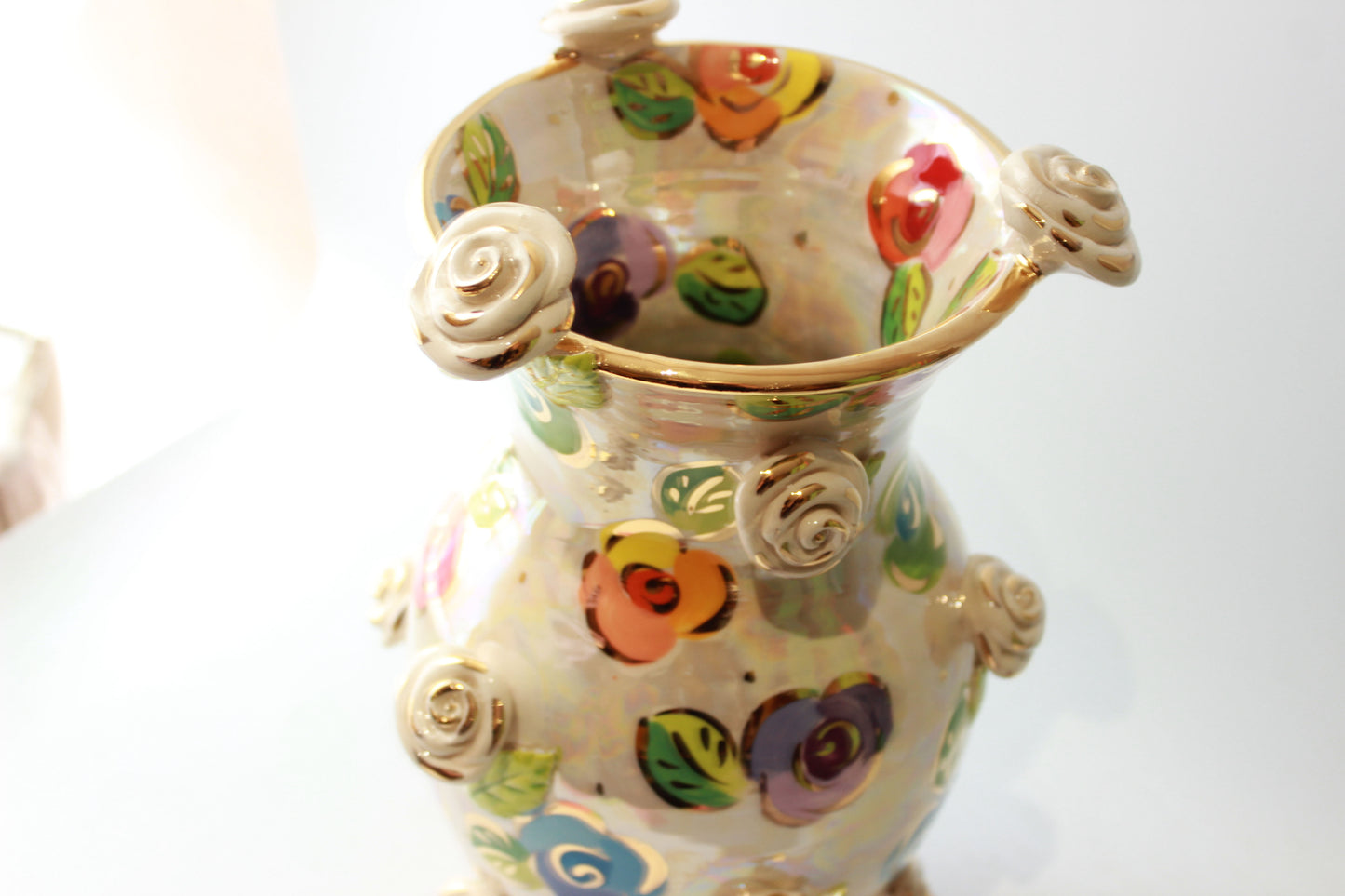 Large Rose Studded Vase Rosebud