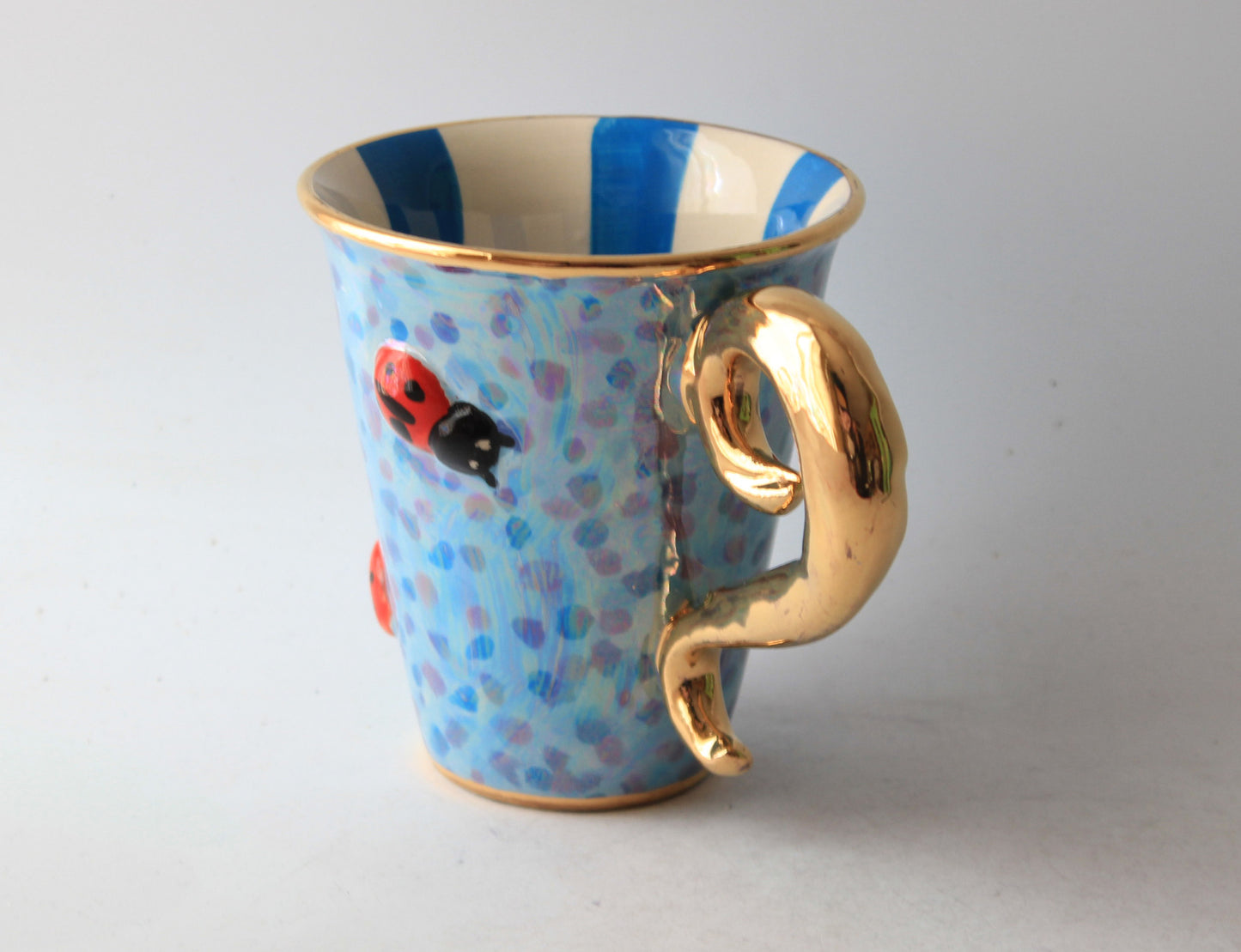 Lady Gaga Handled Mug Ladybird Design Blue