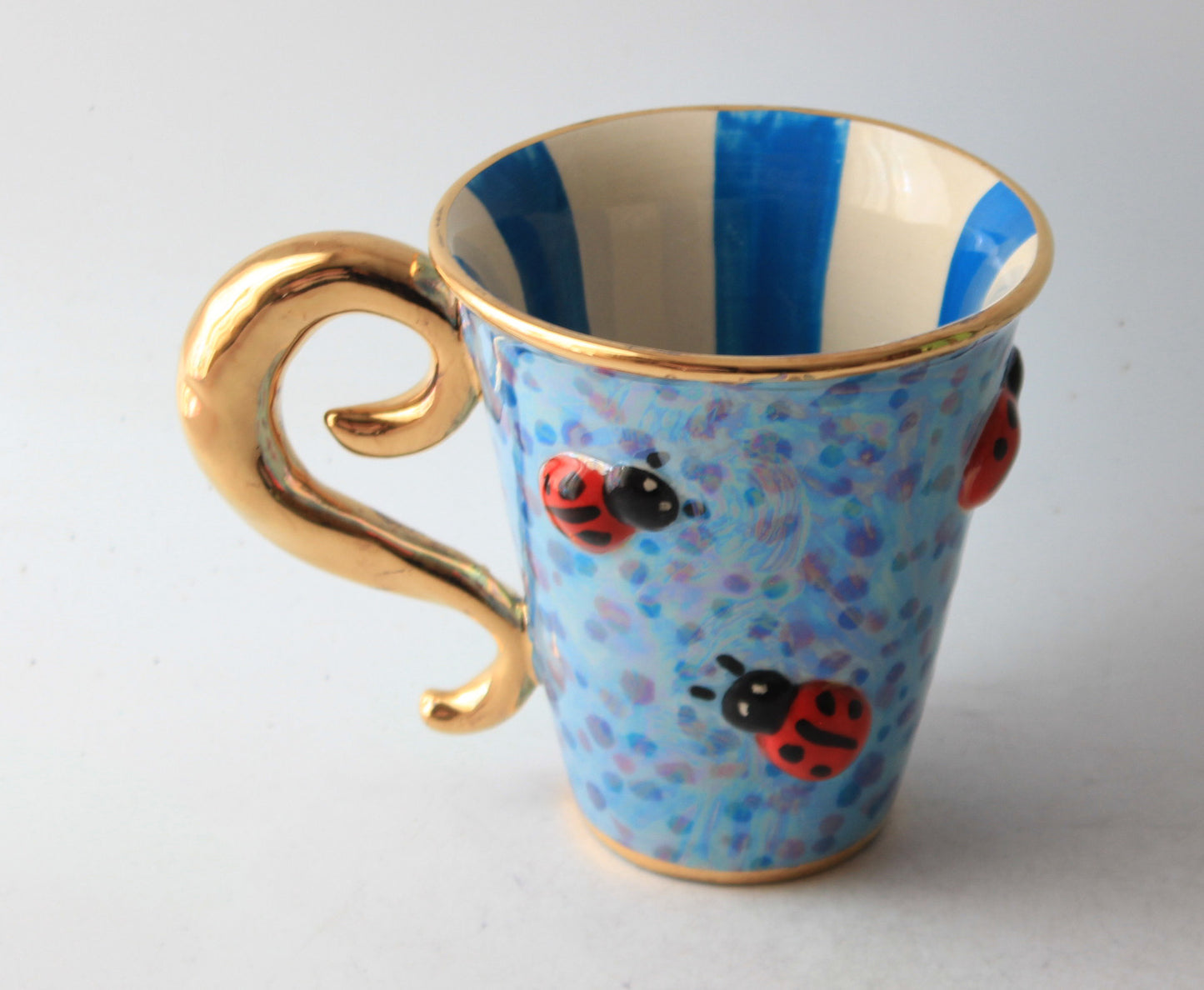 Lady Gaga Handled Mug Ladybird Design Blue