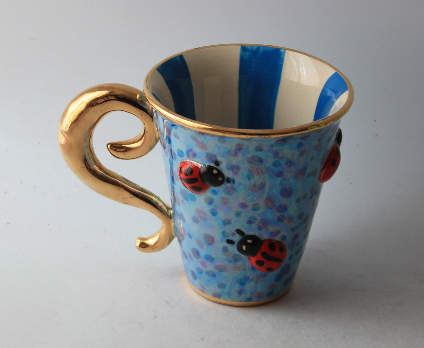 Lady Gaga Handled Mug Ladybird Design Blue
