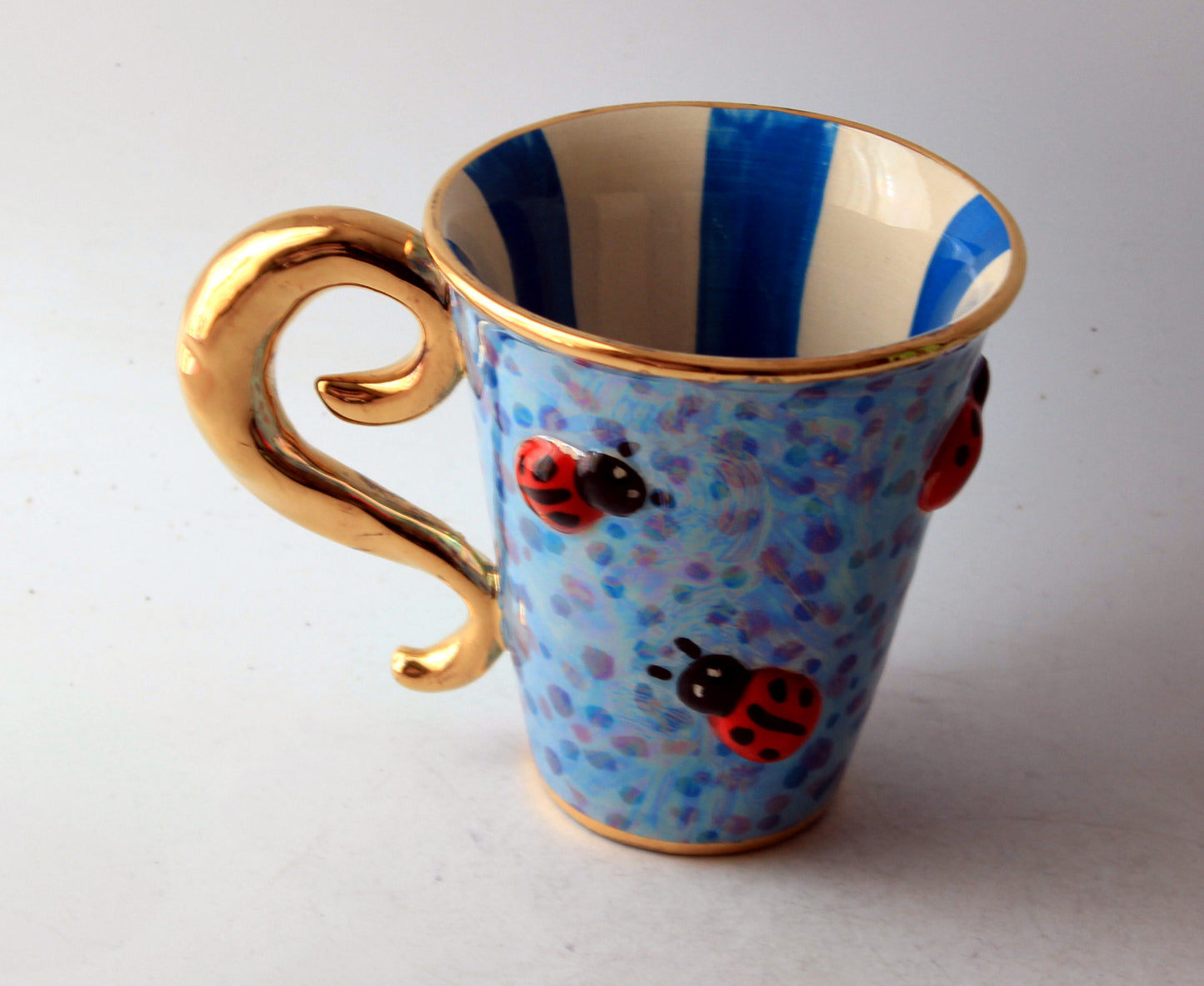 Lady Gaga Handled Mug Ladybird Design Blue