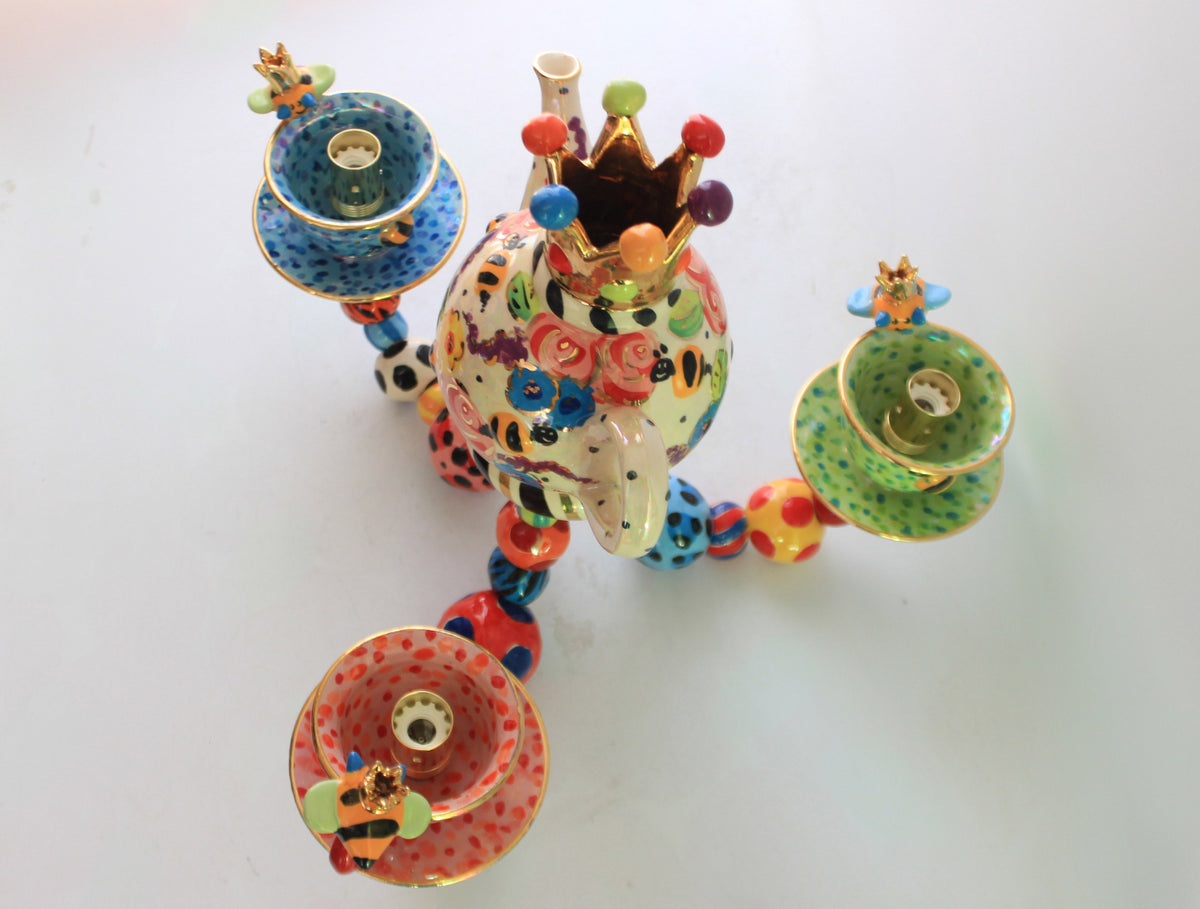 Small Three Armed Teaset Chandelier