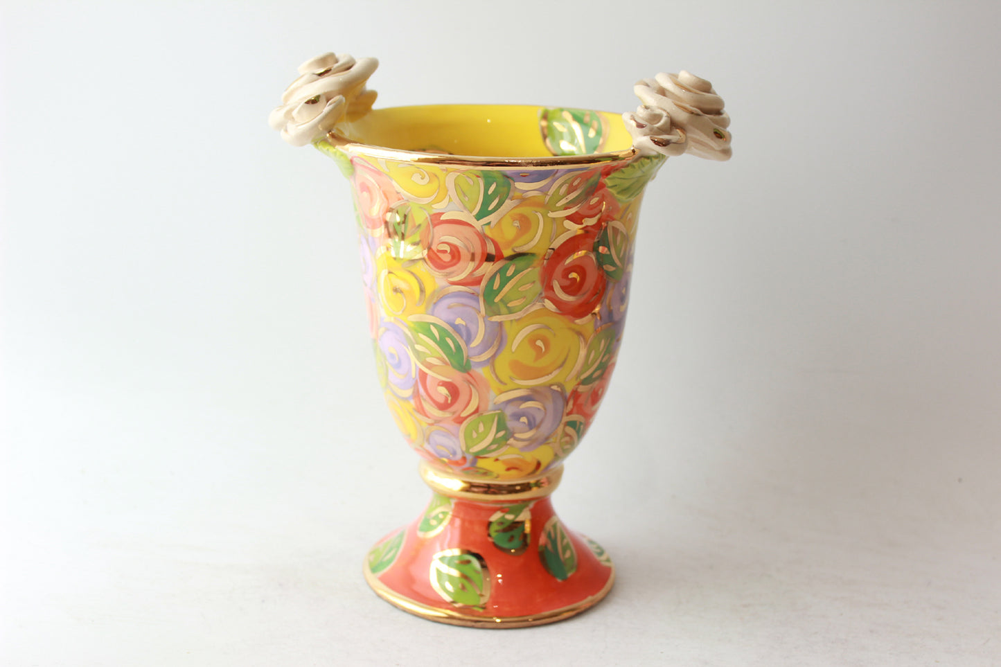 Rose Edged Footed Vase