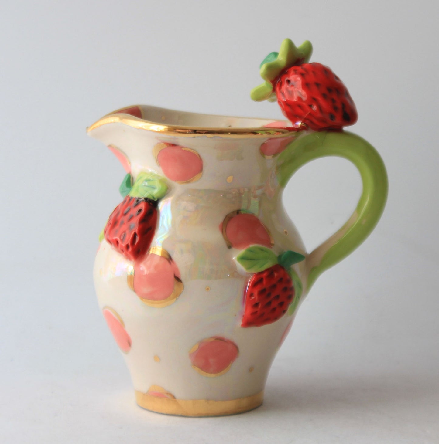 Strawberry Creamer Jug in Dots