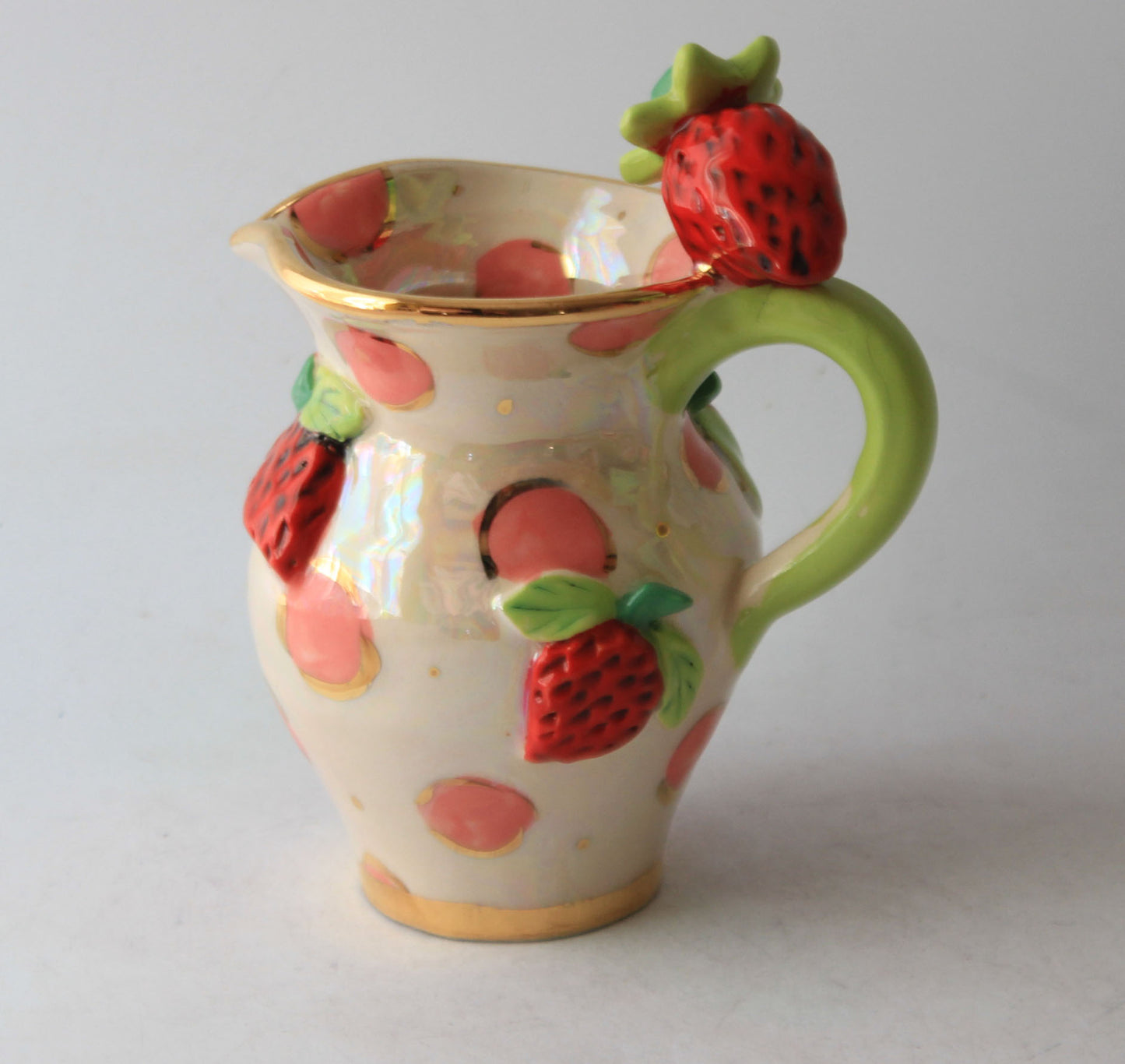 Strawberry Creamer Jug in Dots
