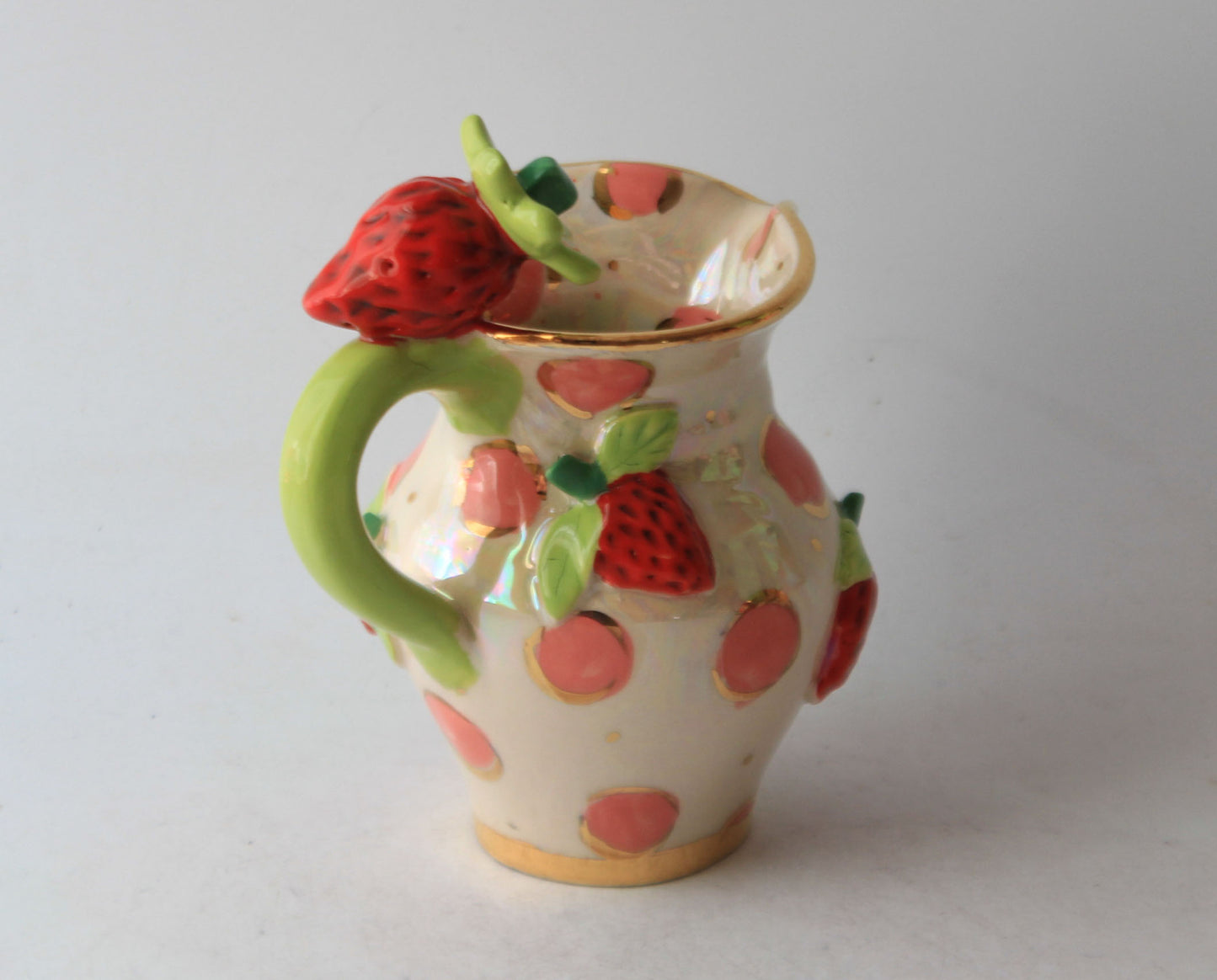 Strawberry Creamer Jug in Dots