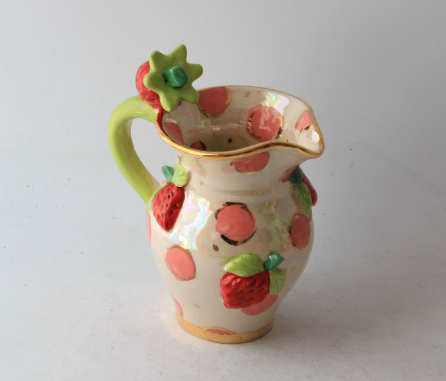 Strawberry Creamer Jug in Dots