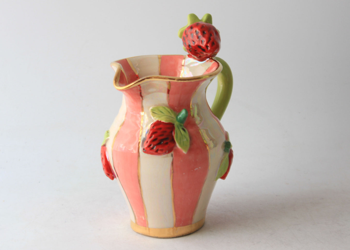 Strawberry Creamer Jug in Stripes