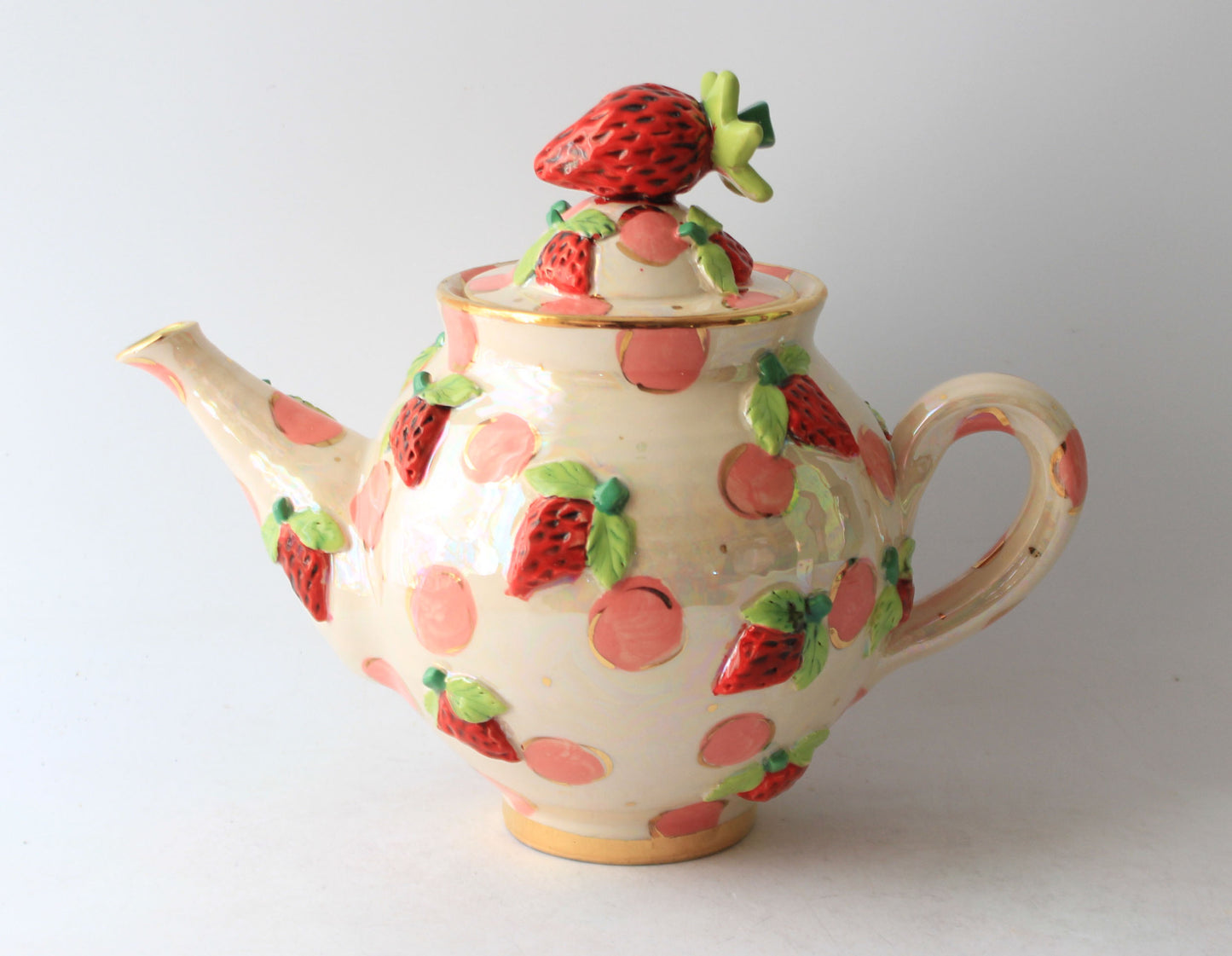 Medium Strawberry Teapot Dots