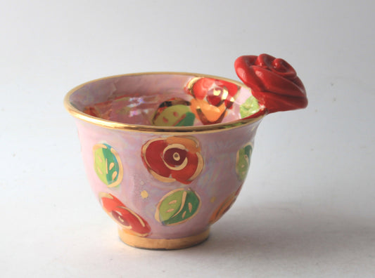 Tea Bowl Pink Rosebud