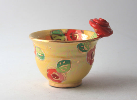 Tea Bowl Yellow Rosebud