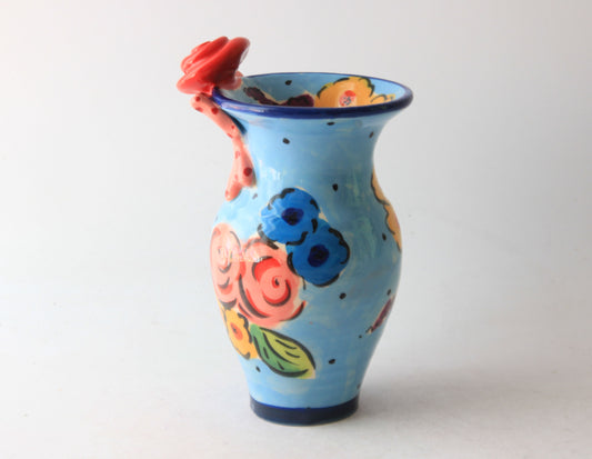 Tiny Vase Blue Summer Floral