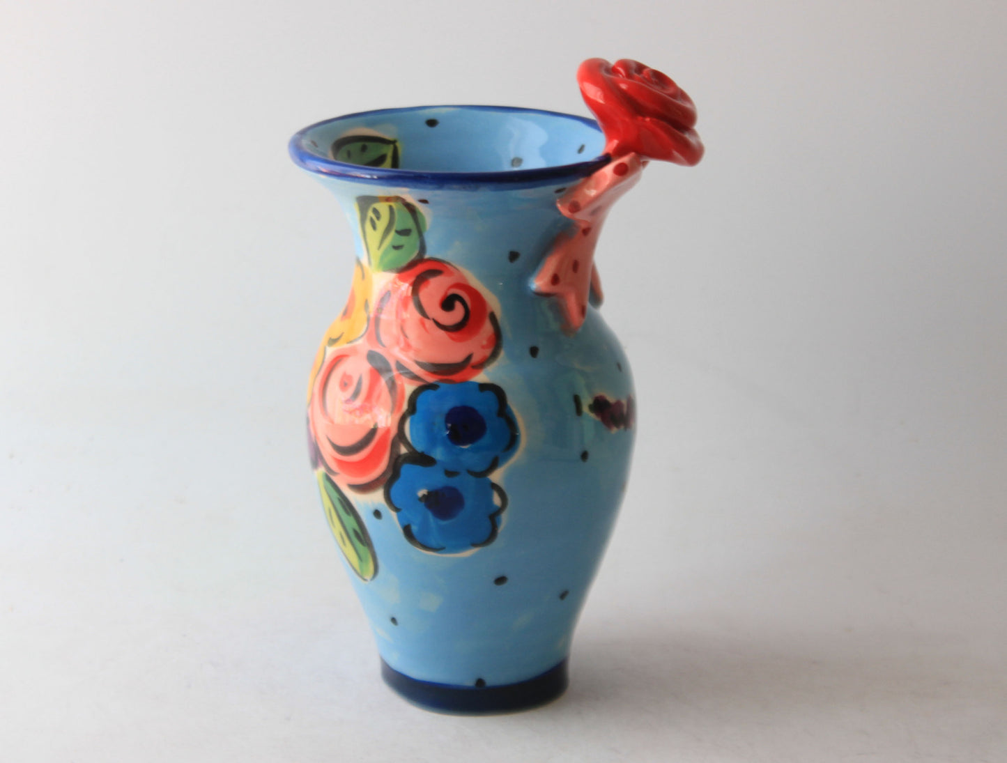 Tiny Vase Blue Summer Floral