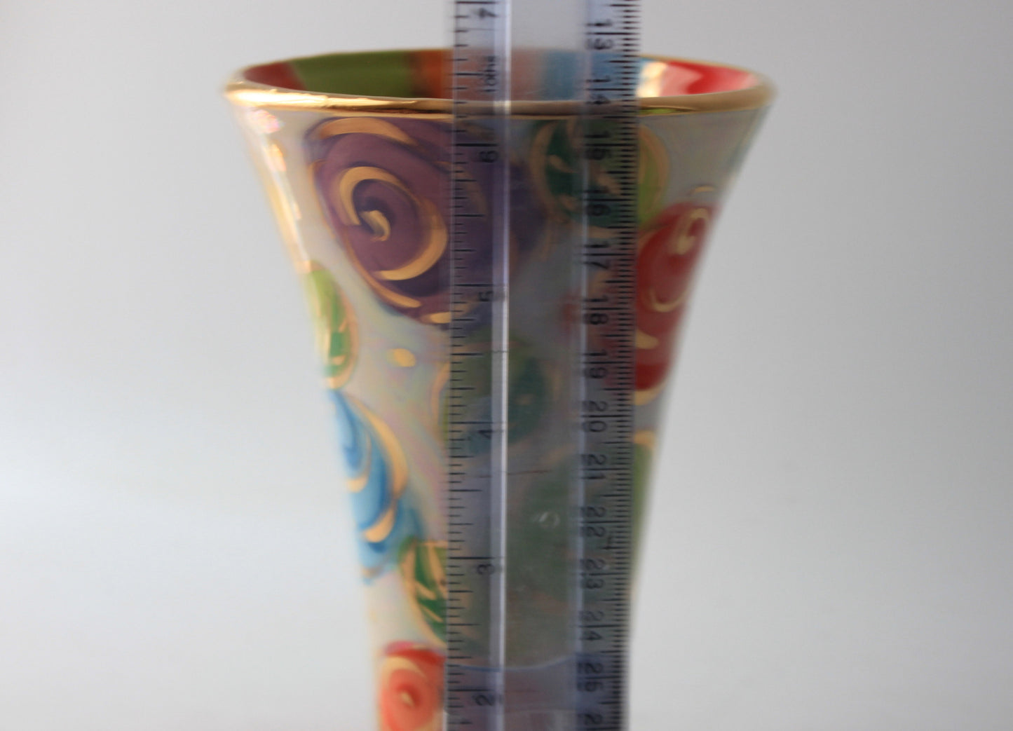 Thrown Tumbler Pastel Block Rose with Stripes