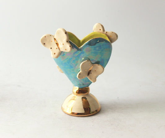Butterfly Studded Baby Heart Vase