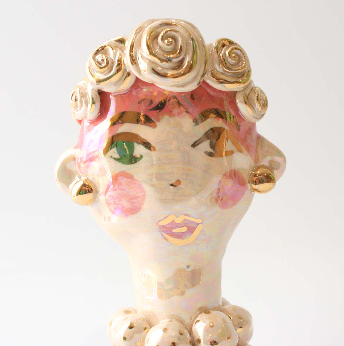 Baby Face Vase in Pink and Gold - MaryRoseYoung