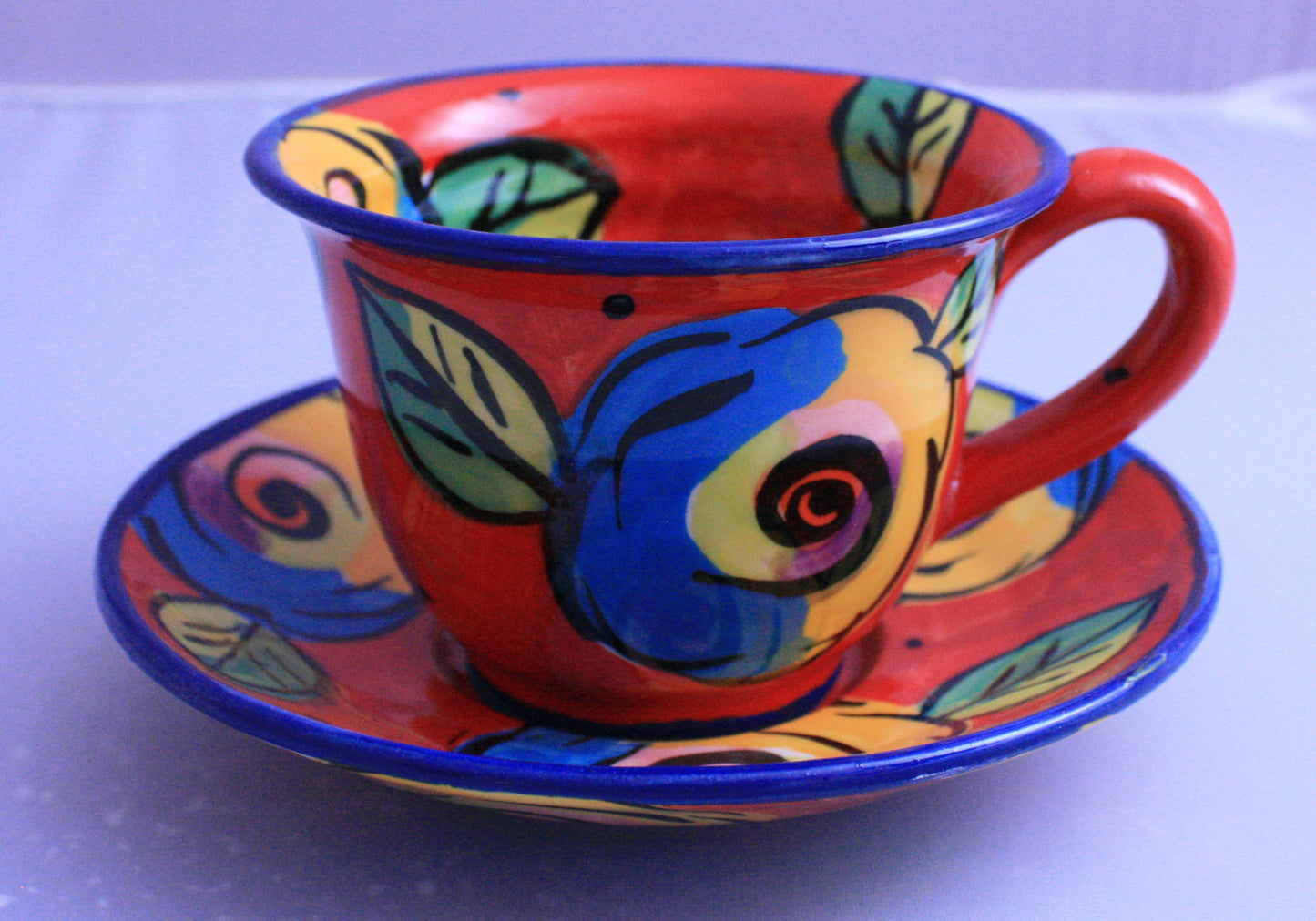 Cup and Saucer Red Roses - MaryRoseYoung