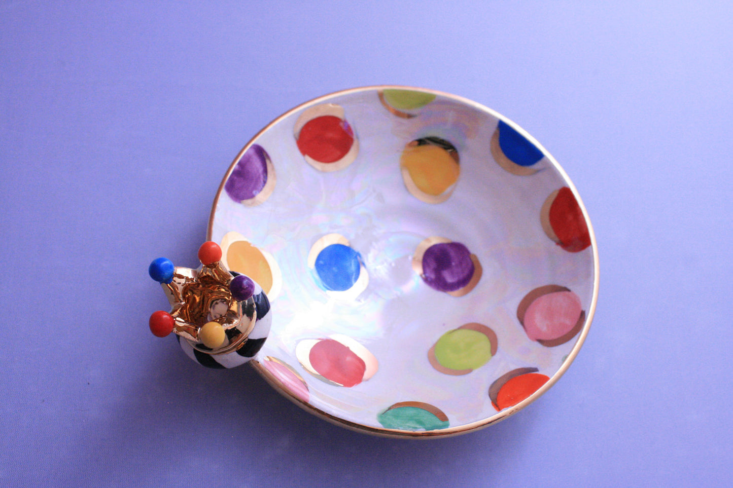 Crown Saucer Coloured Dots - MaryRoseYoung