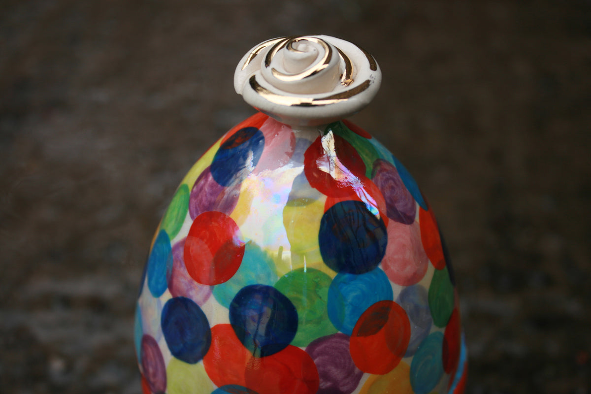 Rose Lidded Easter Egg on Plinth in Buble - MaryRoseYoung