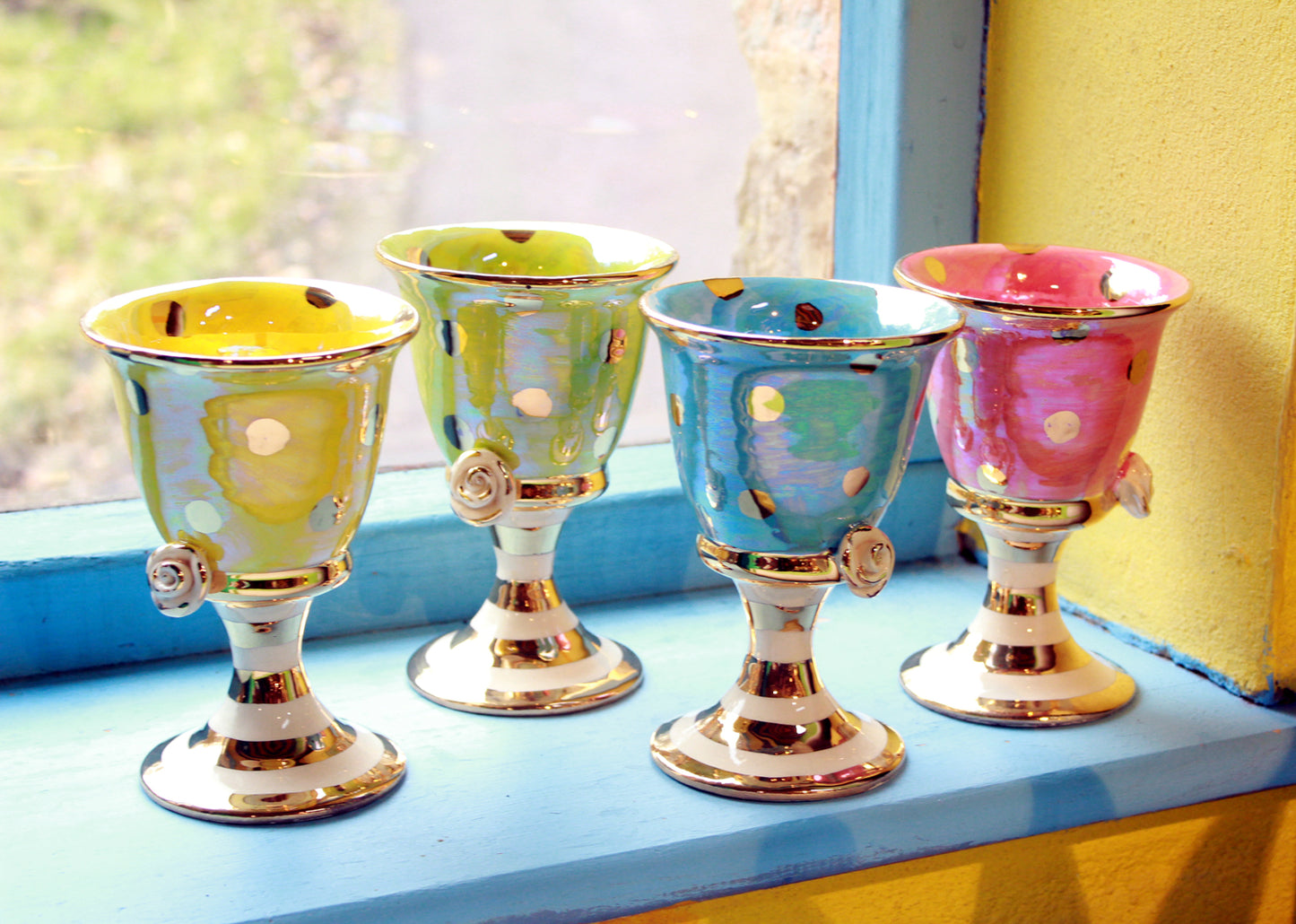 Set of Four Spring Goblets