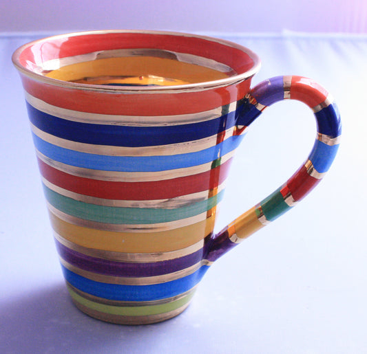 Conical Mug Banded Stripes - MaryRoseYoung