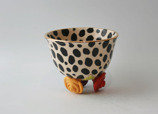 Rose Footed Bowl in Dalmatian - MaryRoseYoung