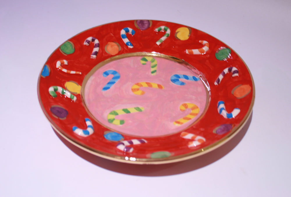 Candy Cane Side Plate - MaryRoseYoung