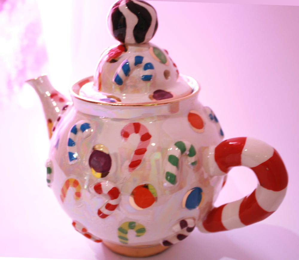 Candy Cane Teapot - MaryRoseYoung
