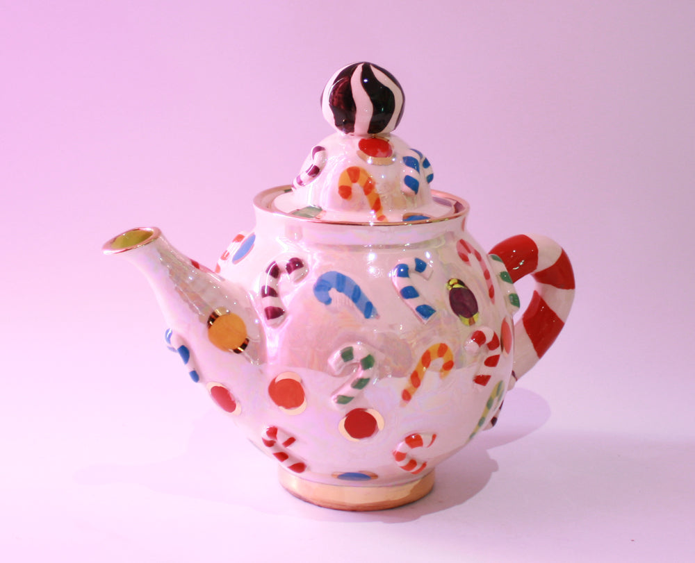 Candy Cane Teapot - MaryRoseYoung